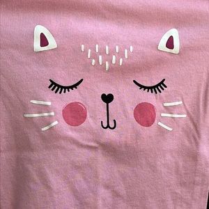 Girls pink kitty pajamas